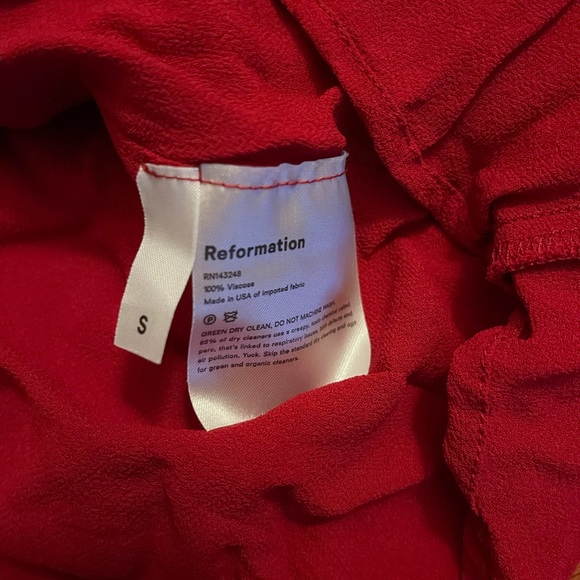 Reformation Red Long Sleeved Dress Size Small - Picture 4 of 6